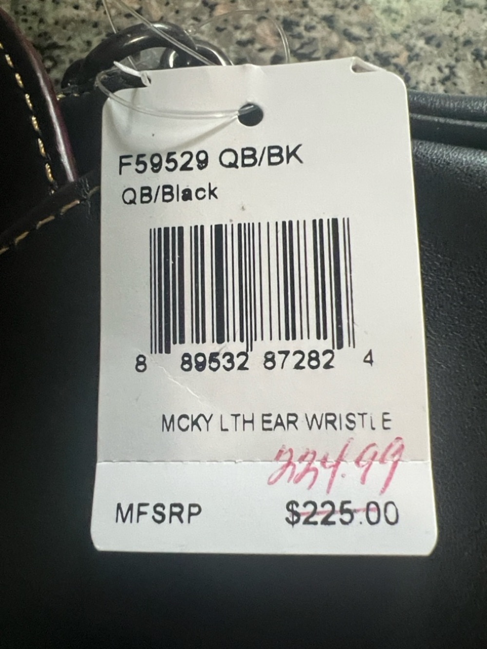 Coach Black Leather Mickey Ear Wristlet Keychain - Picture 3 of 3
